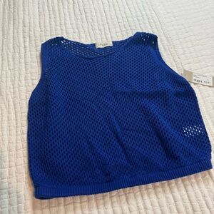 Lizard Thicket Deep Blue Mesh Top